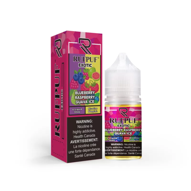 RufPuf Exotic Blueberry Raspberry Guava Ice Nic Salt – 30ml - Vapebazaar Pk