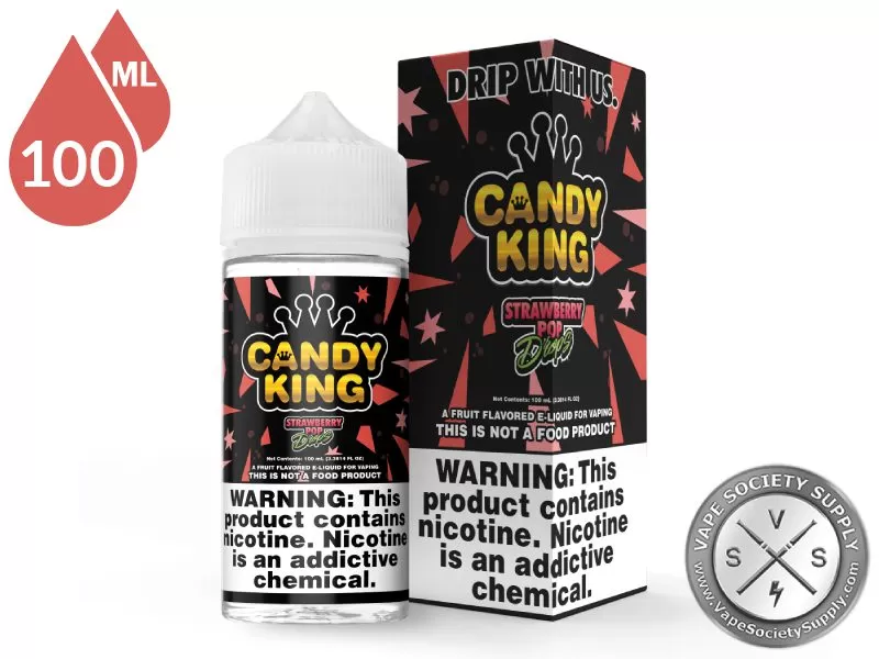 Strawberry Pop Drops Candy King 100ml - Vape Product, Vape Product - Image 3
