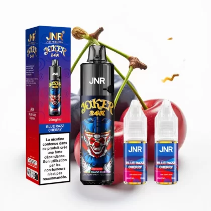 JNR Joker 24K Puffs 2% Nicotina 800mAh Recargable Azul Cereza - Fumotvapemexico