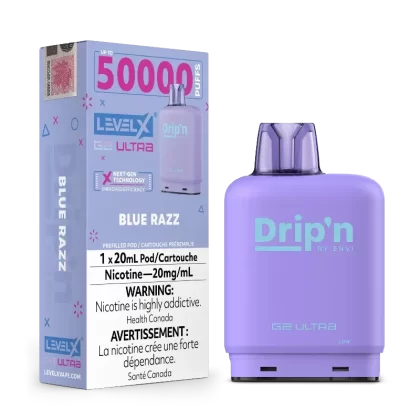 Level X G2 Ultra Drip’n Pods – Blue Razz, 50K Puffs