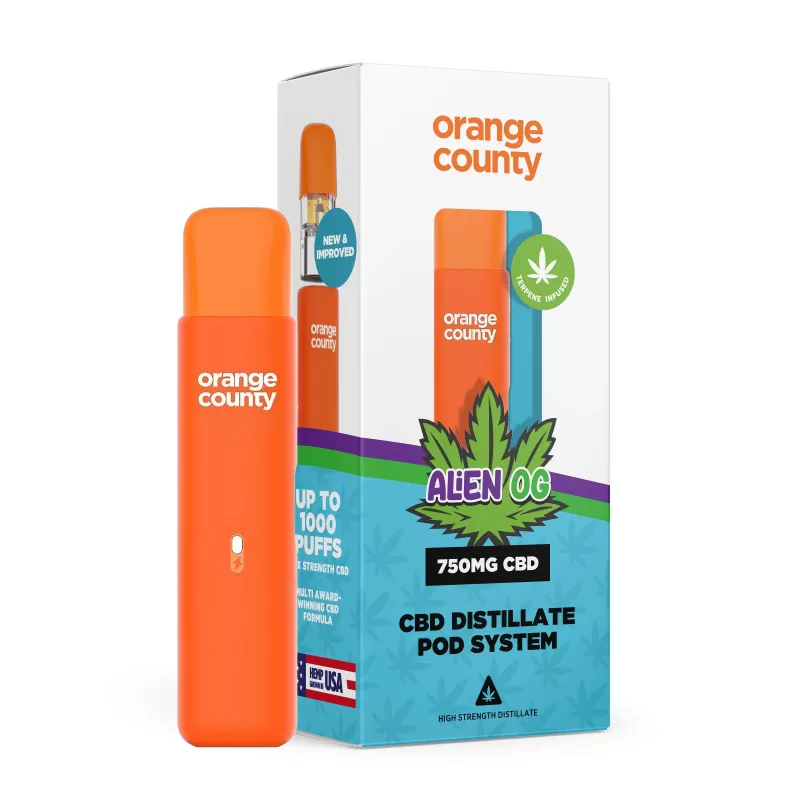 Orange County CBD Rechargeable Vape Pen – 750mg Broad Spectrum CBD - Gelato