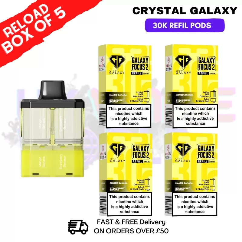 Mango Banana Crystal Galaxy 30K Replacement Pods Box Of 5