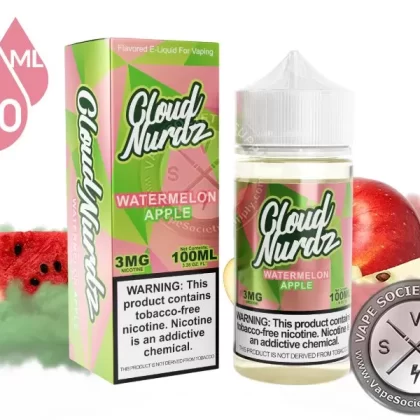 Watermelon Apple by Cloud Nurdz 100ml - Vape Product, Vape Product (9B5D3D)