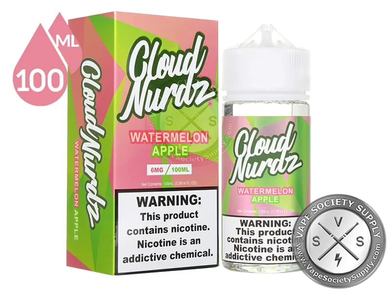 Watermelon Apple by Cloud Nurdz 100ml - Vape Product, Vape Product (9B5D3D) - Image 2