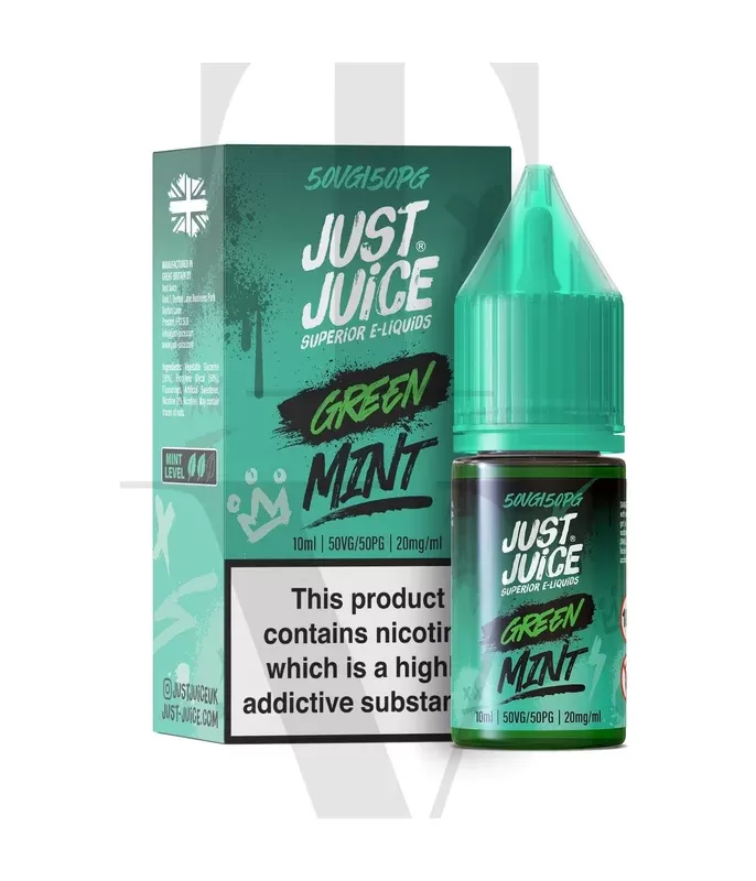 JUST JUICE GREEN MINT NIC SALT E-LIQUID - Nicotine Strength#10MG (1%)>20MG (2%)