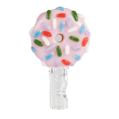 POTV x Empire Glass Pink Frosted Donut - Planetofthevapes