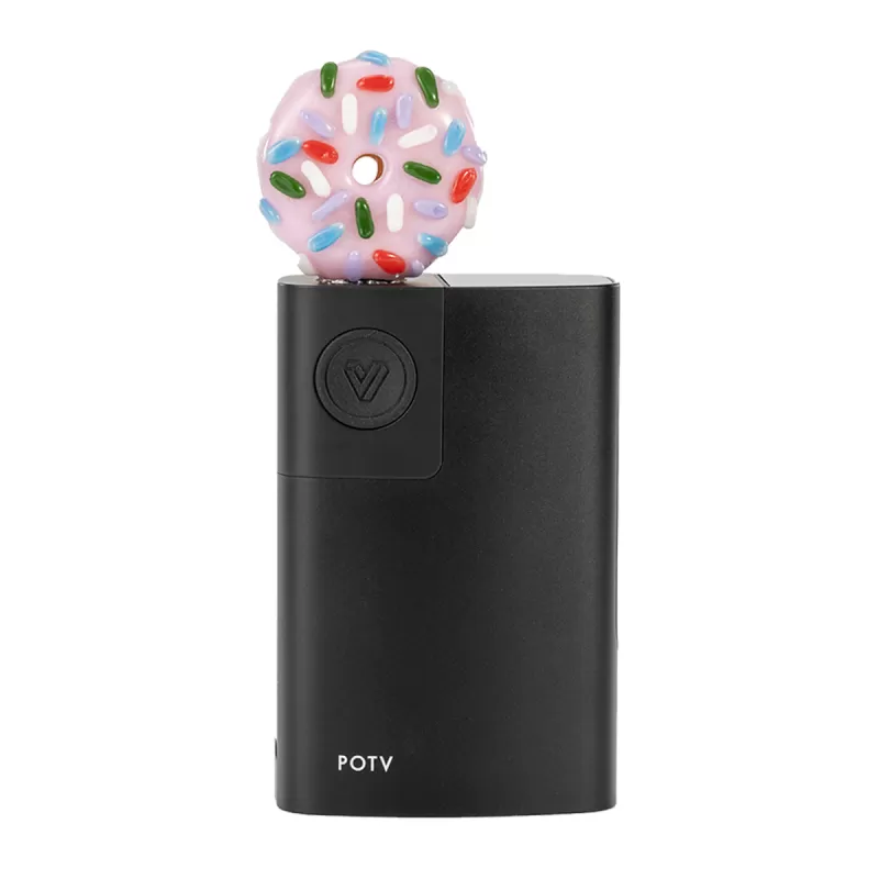 POTV x Empire Glass Pink Frosted Donut - Planetofthevapes - Image 3