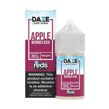 Sale $12.99 – Berries ICED 30ml TF Nic Salt Vape Juice – Red’s Apple