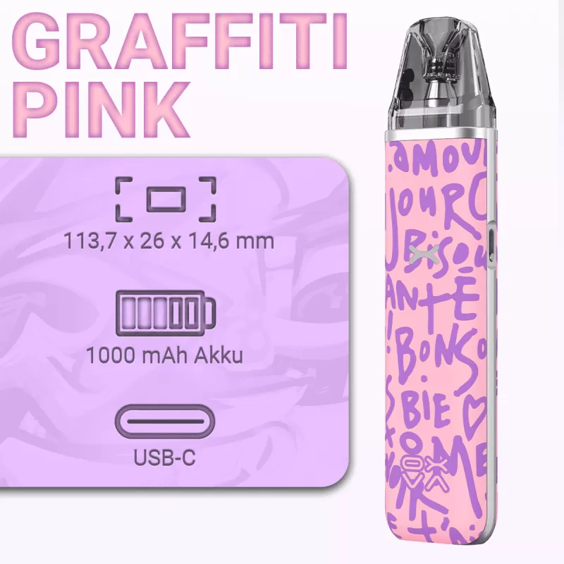 OXVA Xlim Go – Pod Kit – Graffiti Pink - Image 2