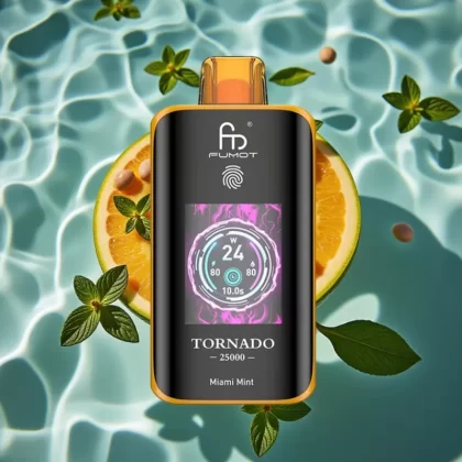 Fumot Tornado 25000 Puffs Disposable Vape with HD Screen & Type-C Charging Miami Mint - Bangvapeaustralia