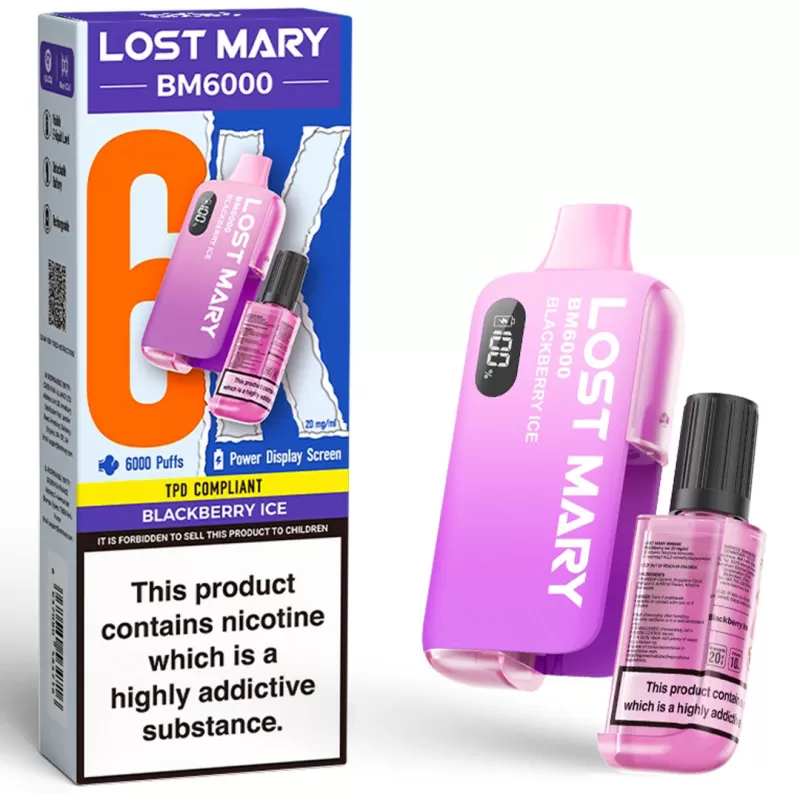 Lost Mary BM6000 Prefilled Vape KIT 0mg - Watermelon Ice - Image 2