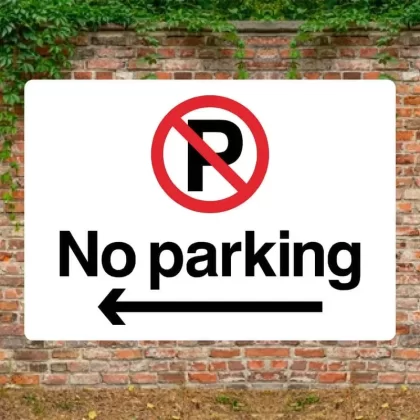 No Parking Left Sign