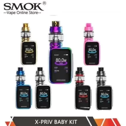 Smok X-Priv Baby 80W & TFV12 Big Baby Prince Kit (Built-in Battery) - Color#AUTO PINK>PRISM GOLD>PRISM BLUE>PRISM CHROME>PRISM RAINBOW>MATTE BLACK (CC093D)