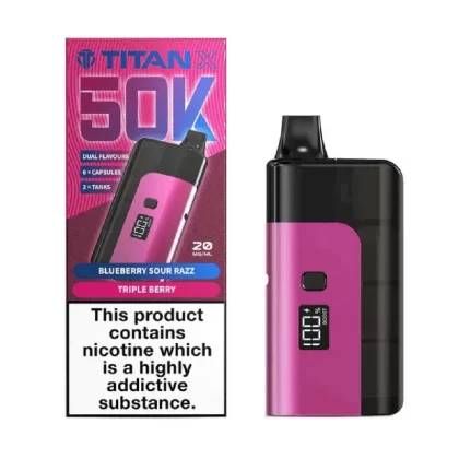 Titan X 50k Prefilled Vape Kit Blueberry Sour Razz / Triple Berry - Nicotine Strength#20mg (BD3C06)