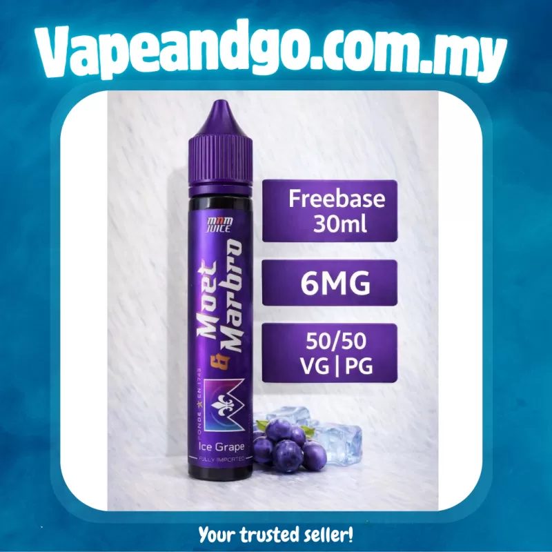 Moet Marbro Freebase 30ml Grape Ice - Vapeandgo Com My