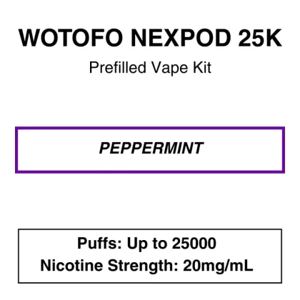 Wotofo – Nexpod 25K – Prefilled Vape Kit – Peppermint