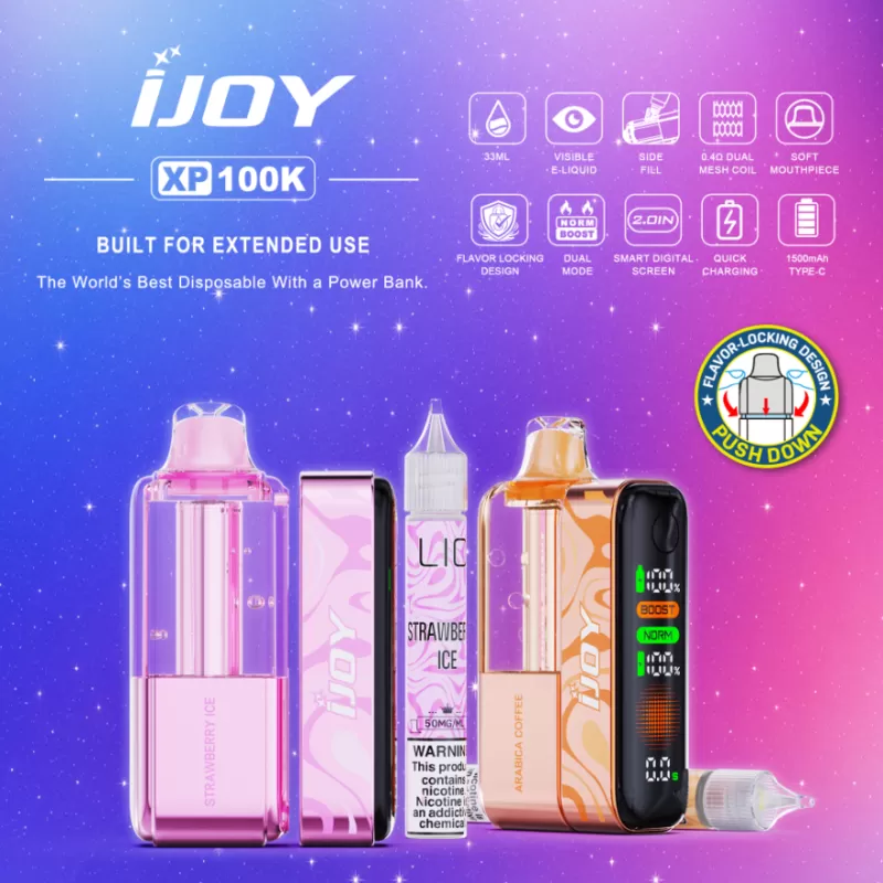 iJoy XP100K Refillable Disposable KIT TEXAS COMPLIANT - Vapeciga - Image 3