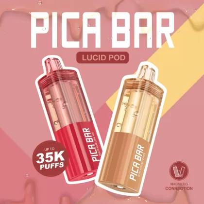 Assembled in USA | PICA BAR Lucid 35K Disposable POD - 35,000 Puffs - Juicy Peach