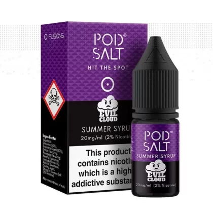 SUMMER SYRUP NICOTINE SALT E-LIQUID BY POD SALT FUSIONS RANGE - Nicotine Strength#10ml Bottle - 20mg Nicotine