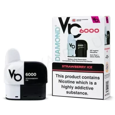 Strawberry Ice Vapes Bars Diamond 6000 Refill Pack