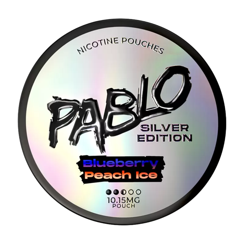 Blueberry Peach Ice Pablo Silver Edition Nicotine Pouches - 10mg - Vape Product