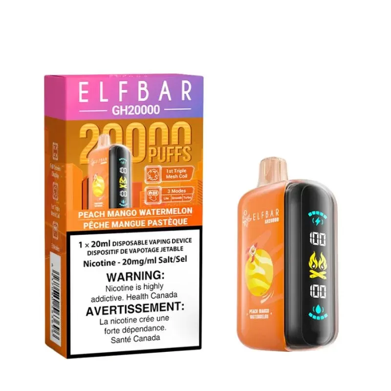 Elf Bar GH20000 Disposable Vape – 20K Puffs – Peach Mango Watermelon