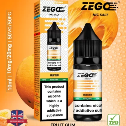 Zego Fruit Gum Nic Salt Vape Juice - 10 Pack - 20mg