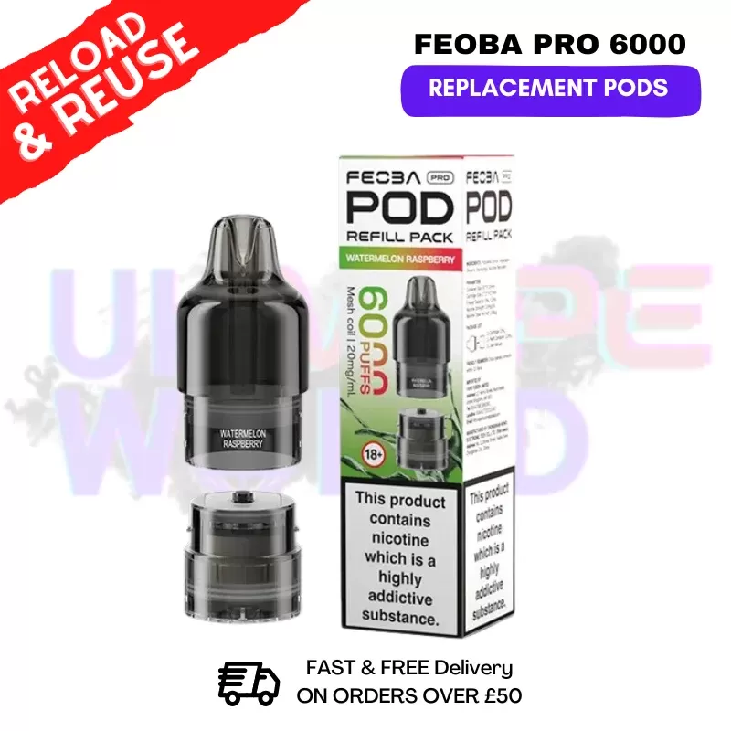 Watermelon Raspberry FEOBA Pro 6000 Replacement Pods