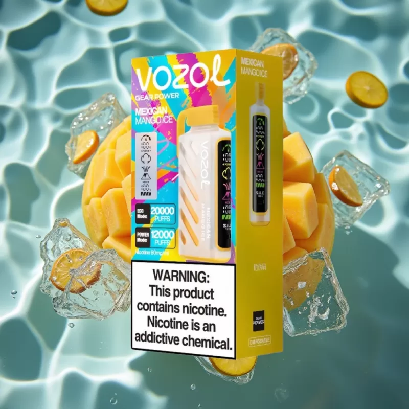 VOZOL Gear Power 20000 Puffs Disposable Vape with S.i.L.C. Tech & Dual Mesh Coil – Mexican Mango Ice - Bangvapeaustralia - Image 2