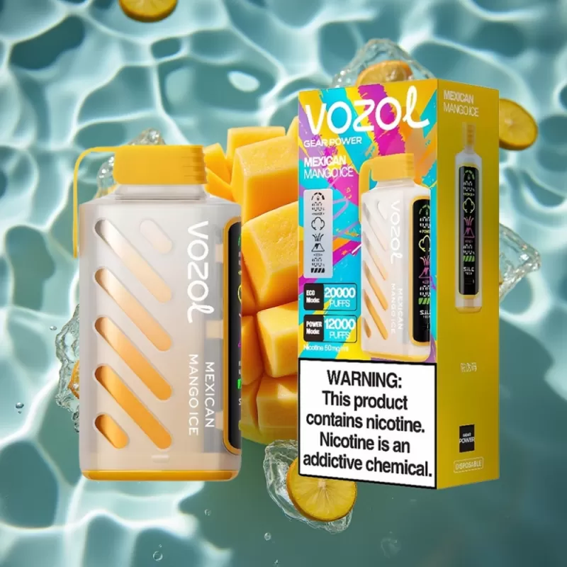 VOZOL Gear Power 20000 Puffs Disposable Vape with S.i.L.C. Tech & Dual Mesh Coil – Mexican Mango Ice - Bangvapeaustralia - Image 3