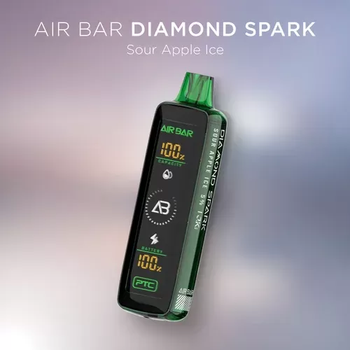 AirBar Diamond Spark Disposable Vape – Sour Apple Ice 50mg (15000 Puffs) - Image 2