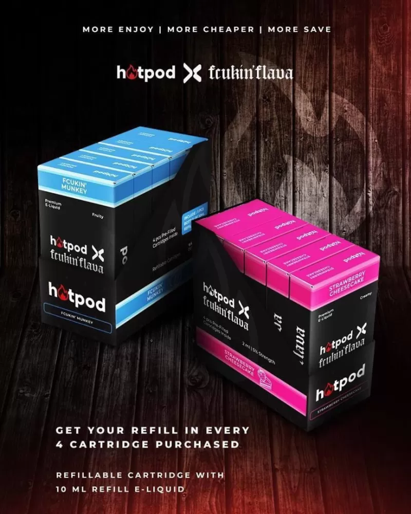 HOTPOD X FCUKIN FLAVA CARTRIDGE (COMPATIBLE WITH NANOSTIX DEVICE) - Berry Coffee, Coffee Hazelnut