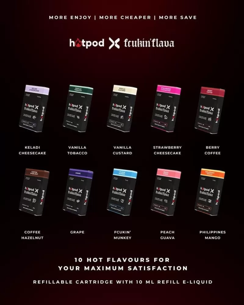 HOTPOD X FCUKIN FLAVA CARTRIDGE (COMPATIBLE WITH NANOSTIX DEVICE) - Berry Coffee, Coffee Hazelnut - Image 2