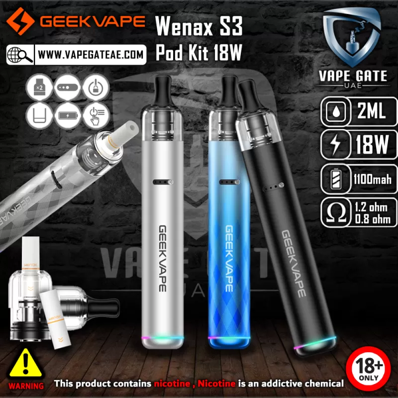 GEEKVAPE Wenax S3 Pod Kit 18W 1100mAh - Classic Black