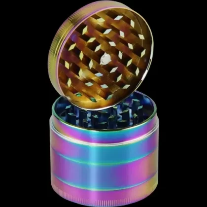 Medium 2.5″ Anodized Zinc Chameleon 4-Piece Grinder - Vape Store