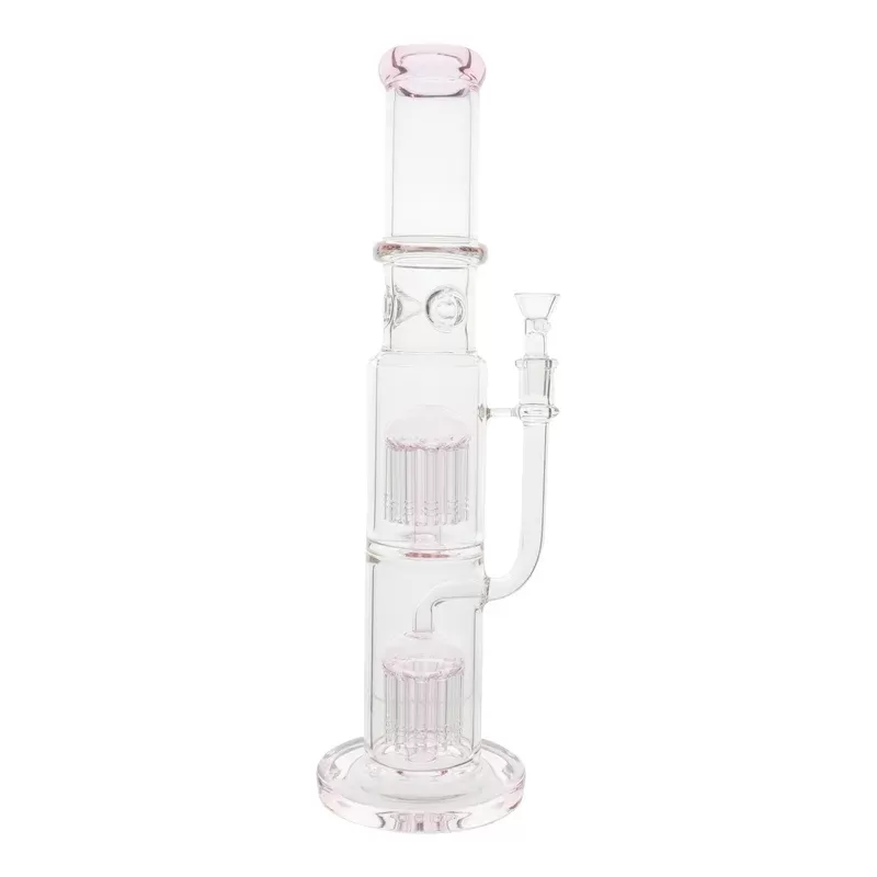 Pink Double Tree Percolator Bong – 16 inches