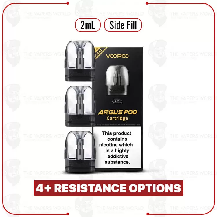 VooPoo Argus Replacement Pod Cartridge – 3PK - 2ml Top-Fill 0.4 OHMS, 2ml Top-Fill 0.7 OHMS