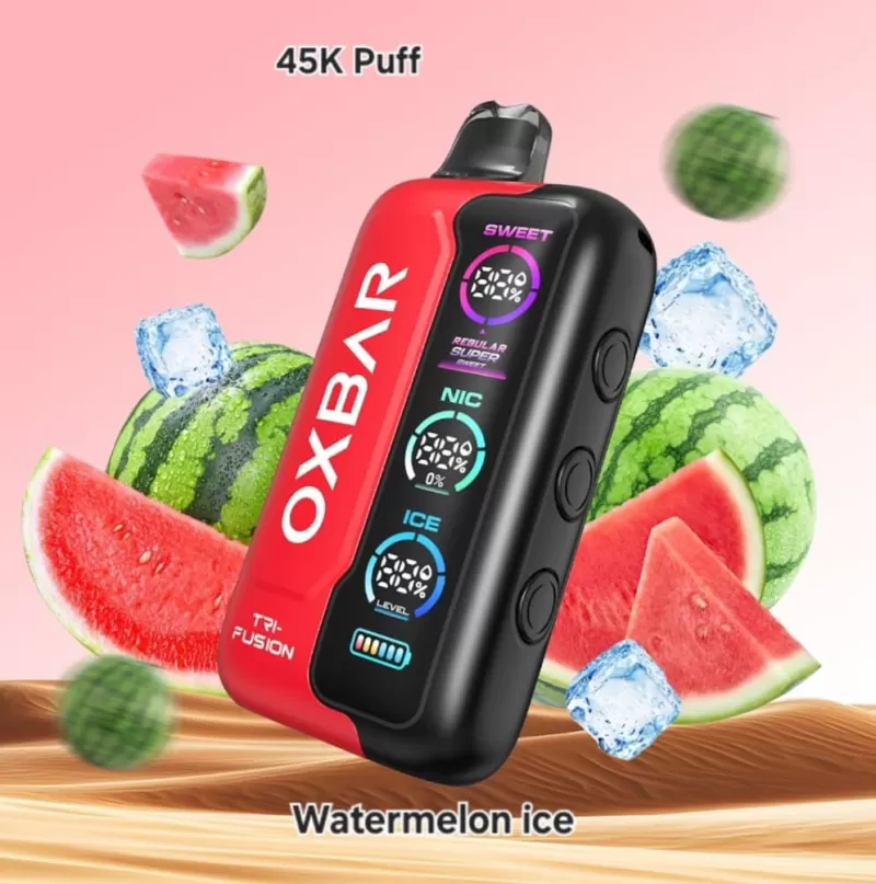 Oxbar TRI Fusion 45000 Puffs 50mg Nicotine in Dubai - Apple Mango Kiwi, Blueberry Raspberry; FullBox, One-piece