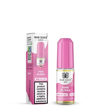 Pink Bubba Nic Salt E-Liquid by Bar Juice 5000 – Strawberry Bubblegum Delight in 5mg, 10mg, 15mg, 20mg