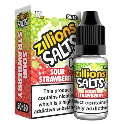 SOUR STRAWBERRY ZILLIONS NICOTINE SALT E-LIQUID BY ZILLIONS SALTS