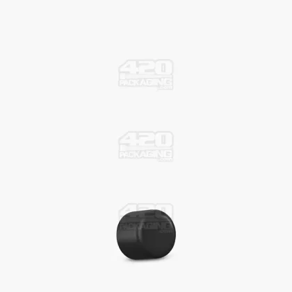 Child Resistant | Dome Push Down & Turn Plastic Caps w/ Foam Liner | 18mm – Matte Black – 400 Count