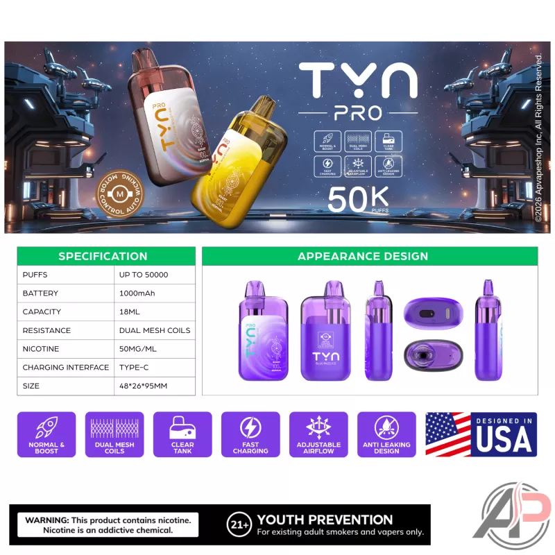 Tyn Pro 50,000 Puffs Disposable Vape Device - Image 2