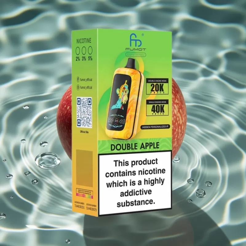 Fumot Digital Monkey 40000 Disposable Vape Double Apple Dual Mesh Coil 850MAH Type-C - Bangvapeaustralia - Image 2