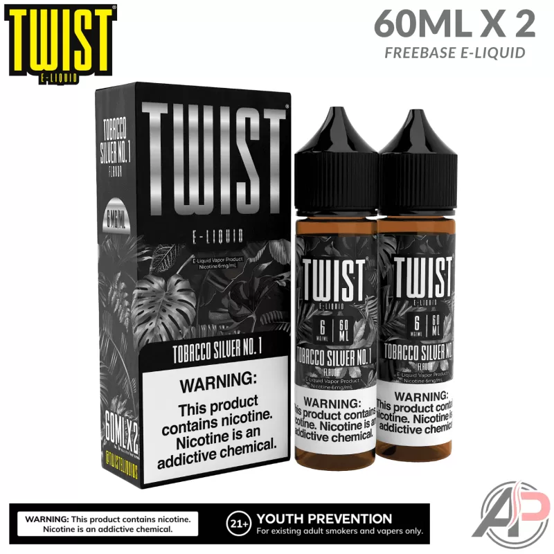 Twist Tobacco Silver No. 1 E-Liquid 120mL - Vape Product, Vape Product