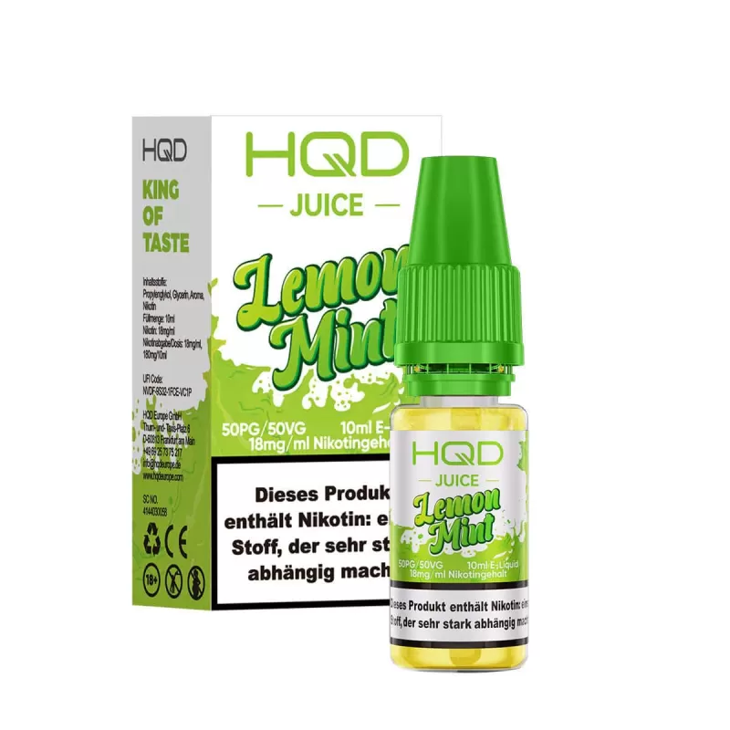 HQD Juice Liquid – Lemon Mint – 18 mg/ml Nikotin - HQD Juice / Minze / Zitrone / 18mg/ml - Image 3