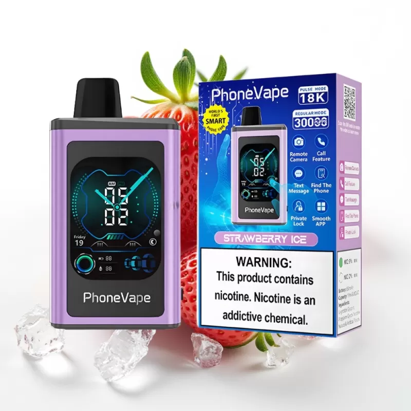 JNR PhoneVape 30000 puffs Recargable con Tipo-C, Turbo, Aire Ajustable, Fresa Hielo - Fumotvapemexico - Image 2
