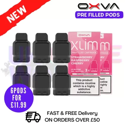 Strawberry Raspberry Cherry Oxva Xlim Flavoured Pre-filled Pod Cartridges – £1.69