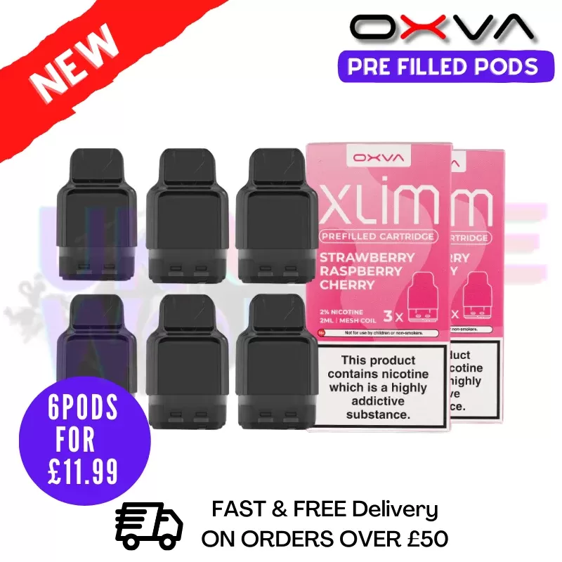 Strawberry Raspberry Cherry Oxva Xlim Flavoured Pre-filled Pod Cartridges – £1.69