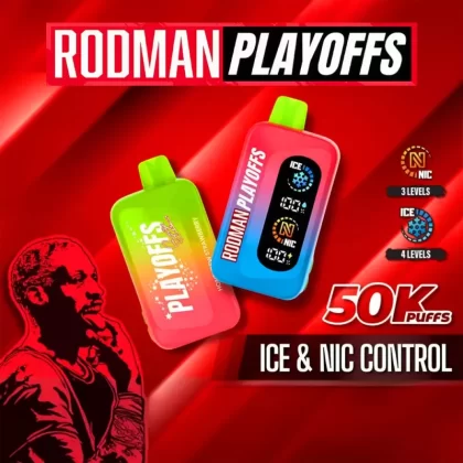 RODMAN PLAYOFFS 50K Ice & Nic Control Disposable Device - 50,000 Puffs - Crystal Clear