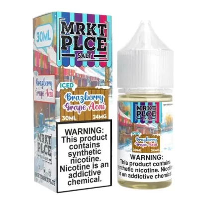 MRKTPLCE Iced Brazberry Grape Acai Salt Nic 30ml E-Juice - Eliquidsupply